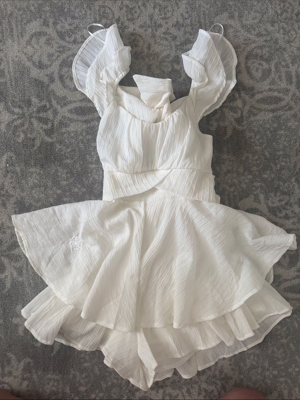 White Ruffled Romper